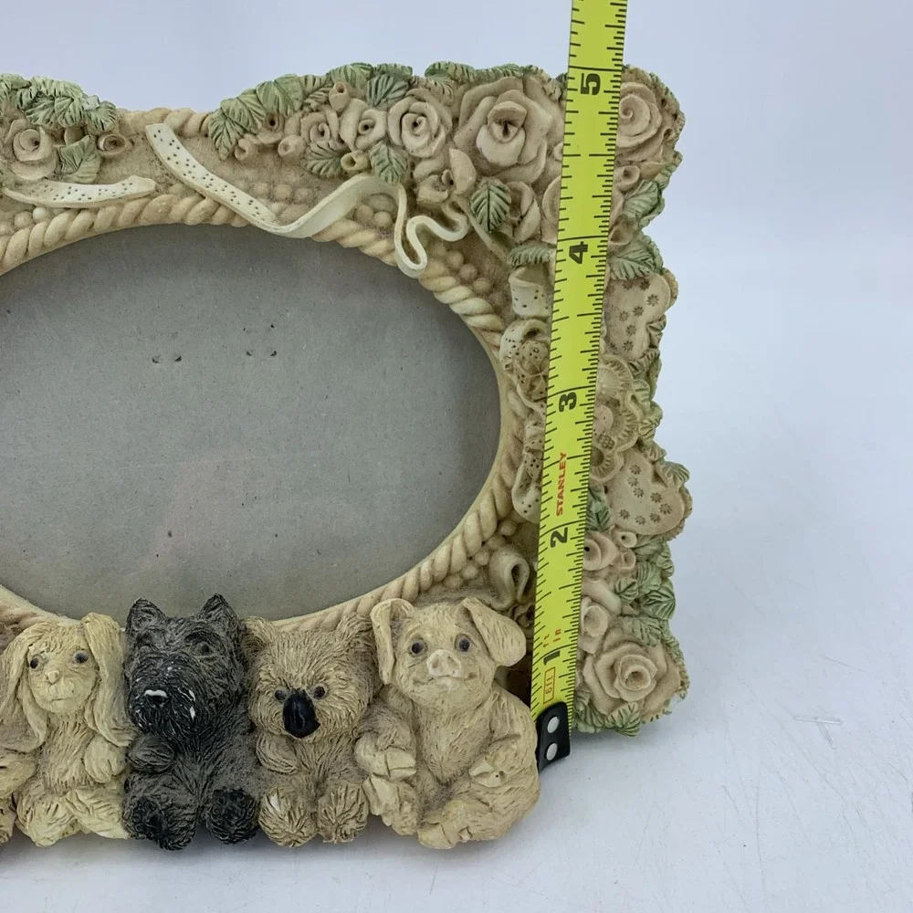 Vtg Frame Puppies Dogs‎ Pigs Koala Bunny Raccoon Farmhouse Cottagecore Woodland